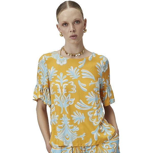 Blusa Lança Perfume Godê V23 Laranja Feminino