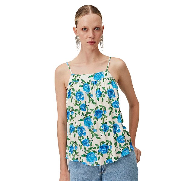 Blusa Lança Perfume Blue Roses V23 Azul Feminino