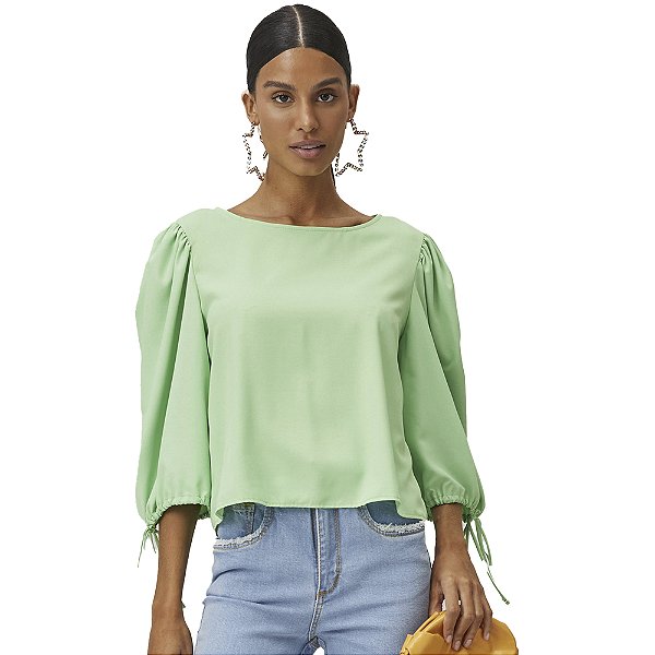 Blusa Lança Perfume Manga 7/8 V23 Verde Feminino