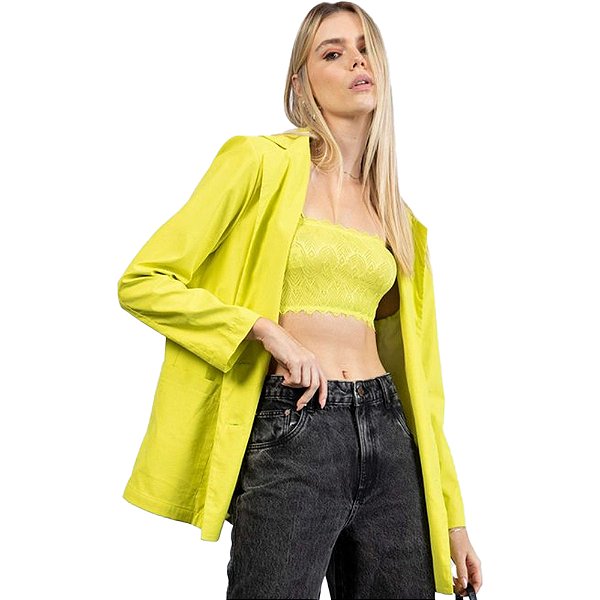 Blazer Oversized Myft Alongado Verde Feminino