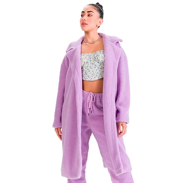 Casaco Longo Myft Lilás Feminino