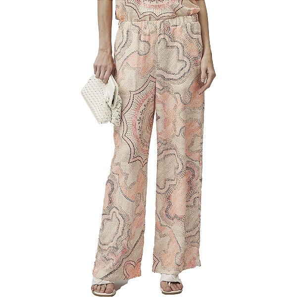 Calça Wide Leg Lança Perfume V23 Laranja Feminino