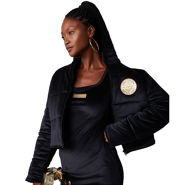 Jaqueta Easy Lança Perfume Puffer Preto Feminino