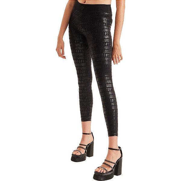 Legging Easy Lança Perfume Logomania AV23 Preto Feminino