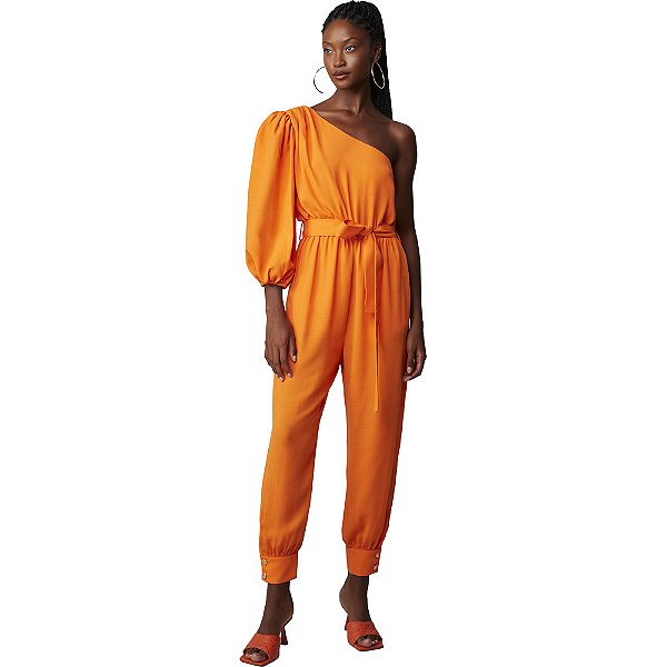 Macacão Lança Perfume Unico Longo Laranja Feminino