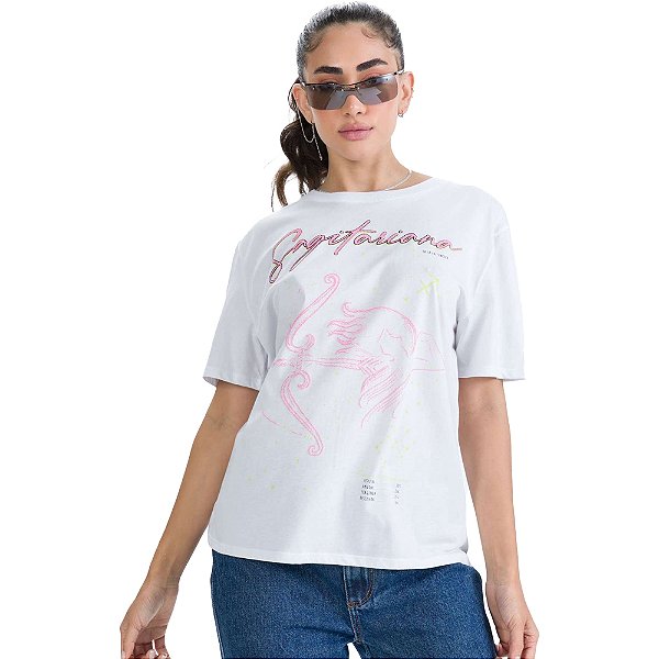 Blusa Myft Signos Sagitariana Branco Feminino