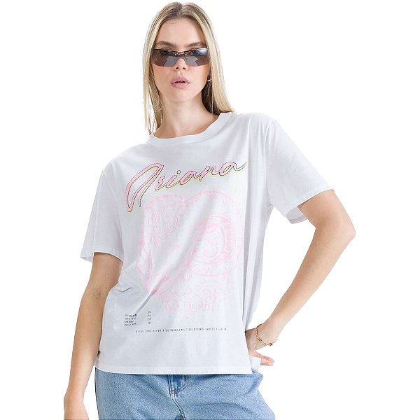 Camiseta Myft Signos Ariana Branco Feminino