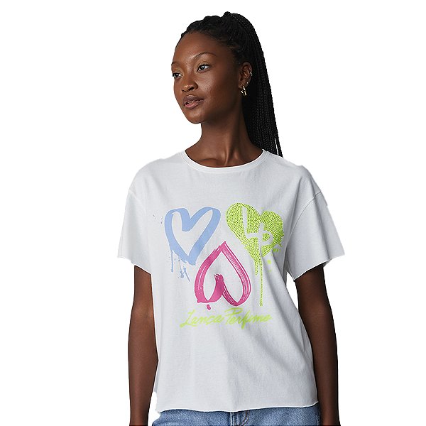 Camiseta Estampada Lança Perfume Off White Feminino