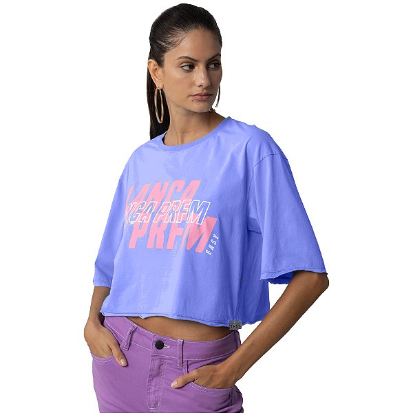 Camiseta Cropped Easy Lança Perfume Roxo Feminino