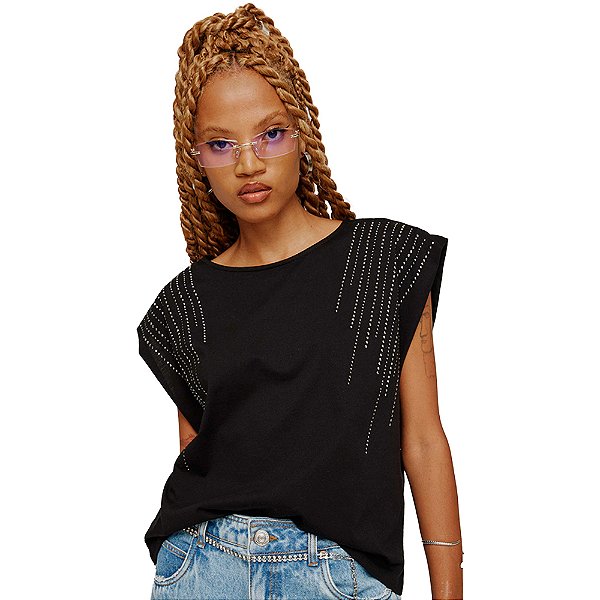 Camiseta Myft Muscle Shine Preto Feminino