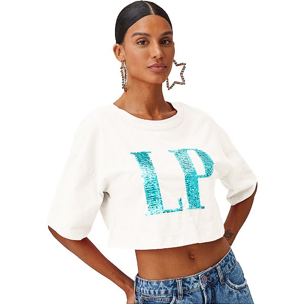 Blusa Cropped Lança Perfume Bordado V23 Off White Feminino