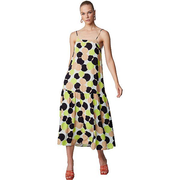 Vestido Lança Perfume Super Midi Verde Feminino