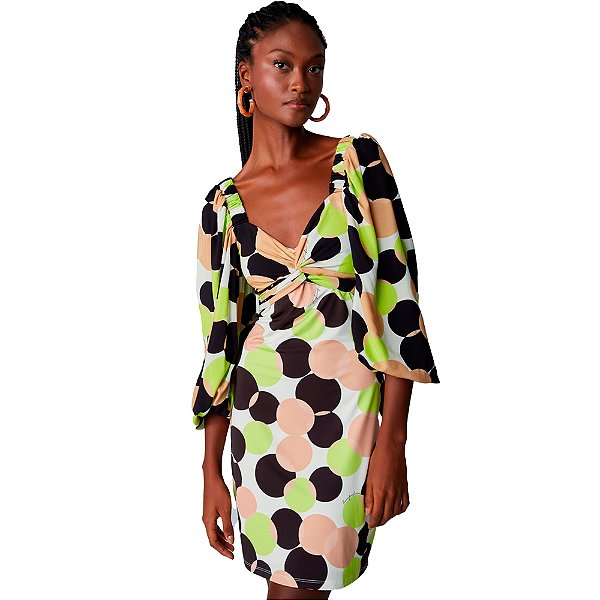 Vestido Estampado Lança Perfume Verde Feminino