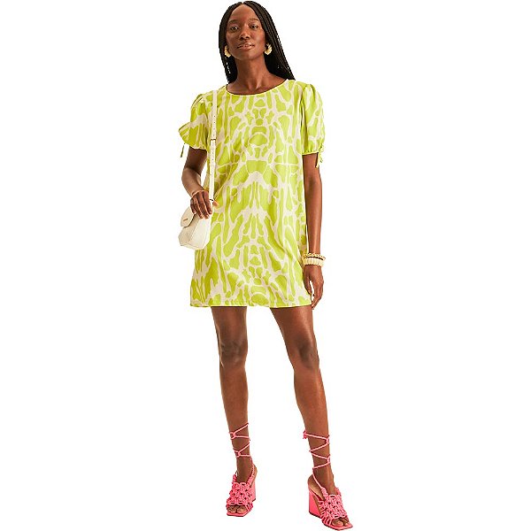 Vestido Curto Lança Perfume Estampado AV23 Verde Feminino