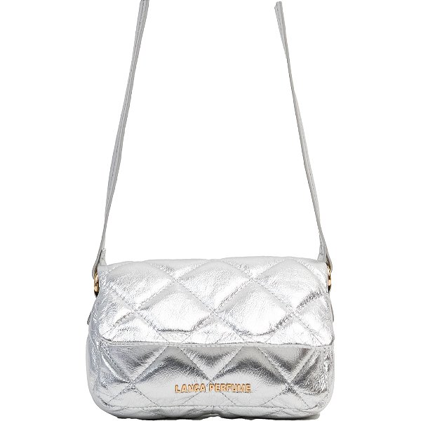 Bolsa Crossbody Lança Perfume Matelasse Alça Prata Feminino