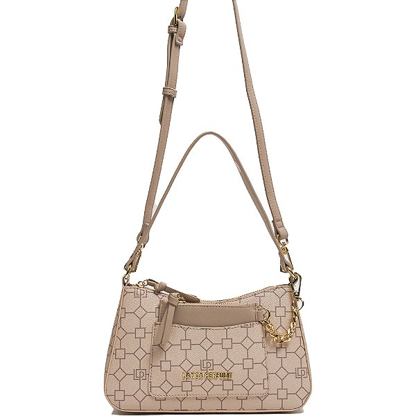 Bolsa Baguete Lança Perfume Monograma Card Bege Feminino
