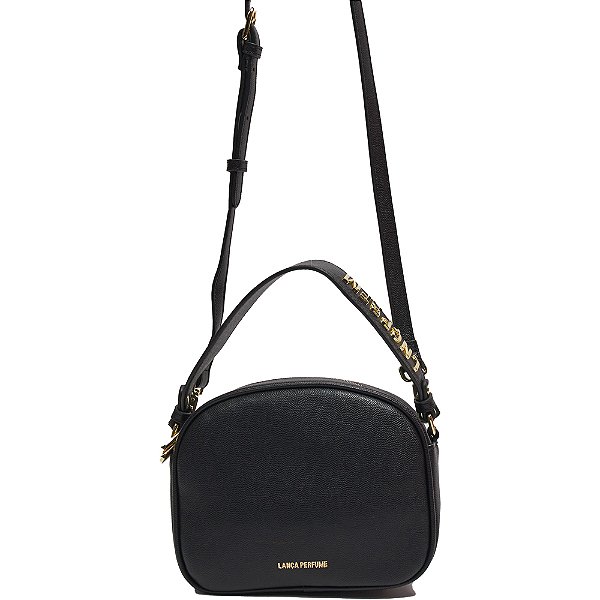 Bolsa Camera Bag Lança Perfume Bordado Preto Feminino