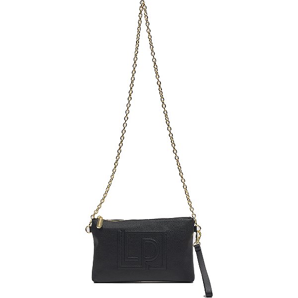 Bolsa Clutch Lança Perfume Bordado Preto Feminino