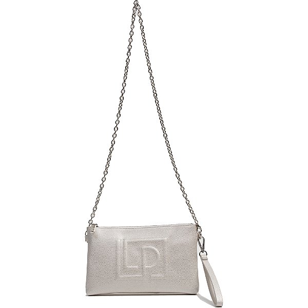 Bolsa Clutch Lança Perfume Bordado Prata Feminino