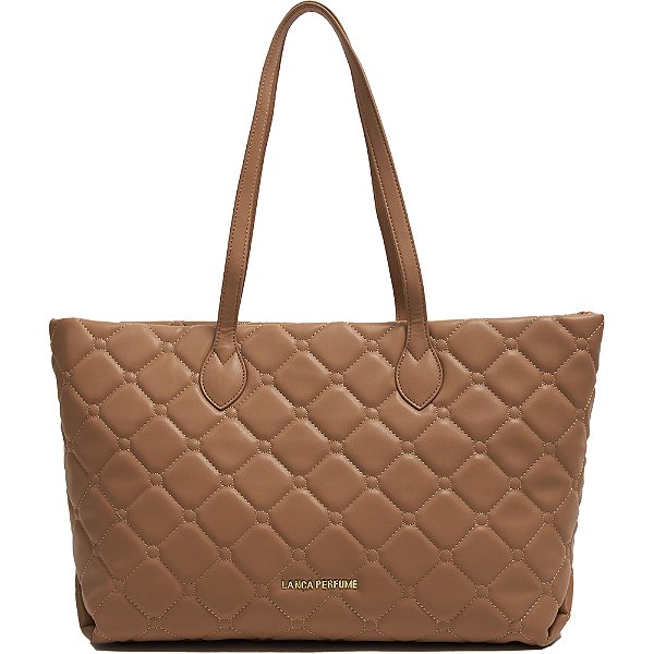 Bolsa Shopping Lança Perfume Metelasse Captone Bege Feminino