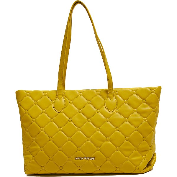 Bolsa Shopping Lança Perfume Metelasse Captone Amarelo Feminino