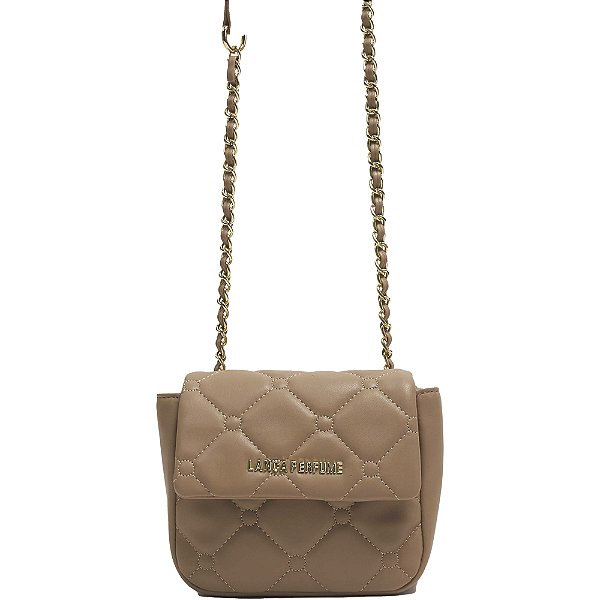 Bolsa Pochete Lança Perfume Matelasse Captone Bege Feminino