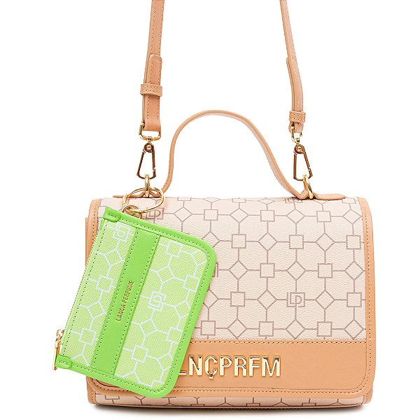 Bolsa Lança Perfume Shoulder Monograma V23 Bege Feminino