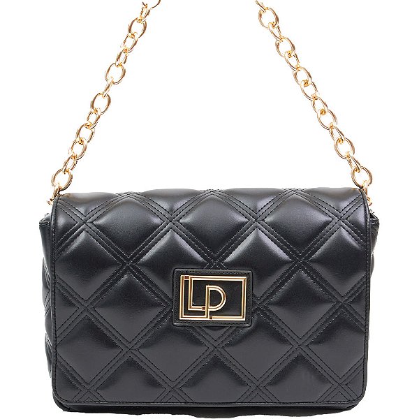 Bolsa Lança Perfume Shoulder Matelassê V23 Preto Feminino