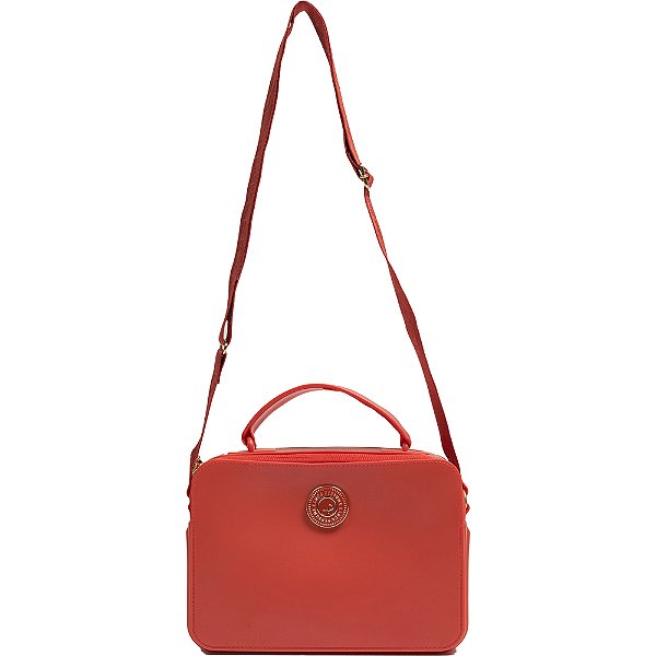 Bolsa Crossbody Lança Perfume Alça Gorgurão Laranja Feminino