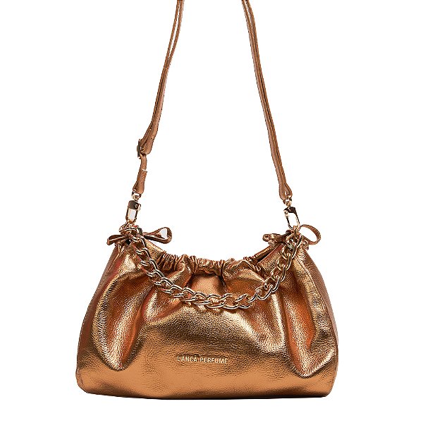 Bolsa Lança Perfume Shoulder Couro Bronze Feminino