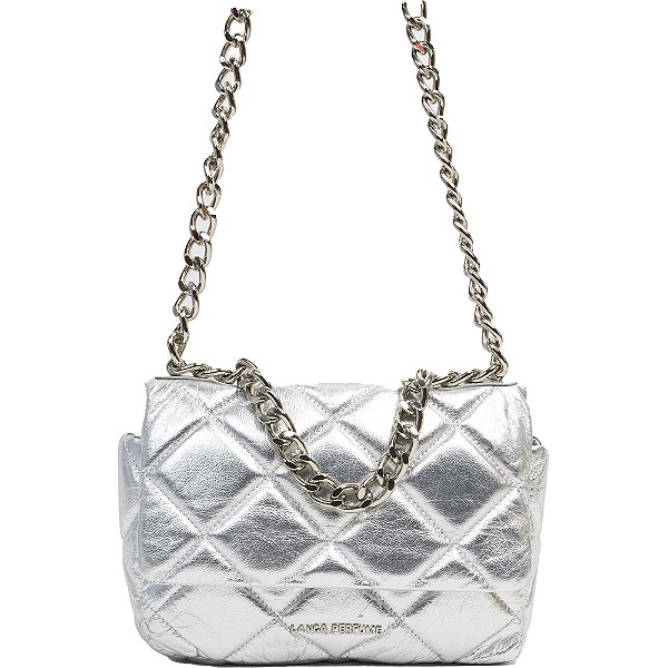 Bolsa Shoulder Lança Perfume Matelasse Corrente Prata Feminino