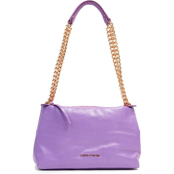 Bolsa Shoulder Lança Perfume Couro Puffy Roxo Feminino