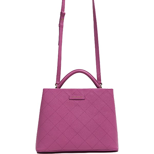 Bolsa Tote Couro Lança Perfume Matelasse Rosa Feminino