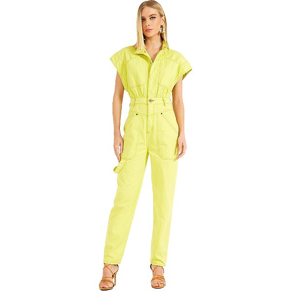 Macacão Sarja Forum P23 Amarelo Feminino