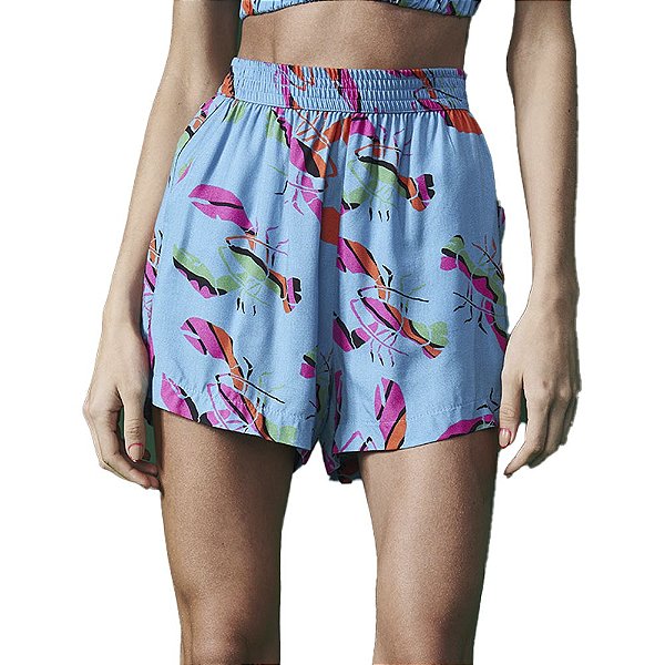 Short Colcci Estampado AV23 Azul Feminino