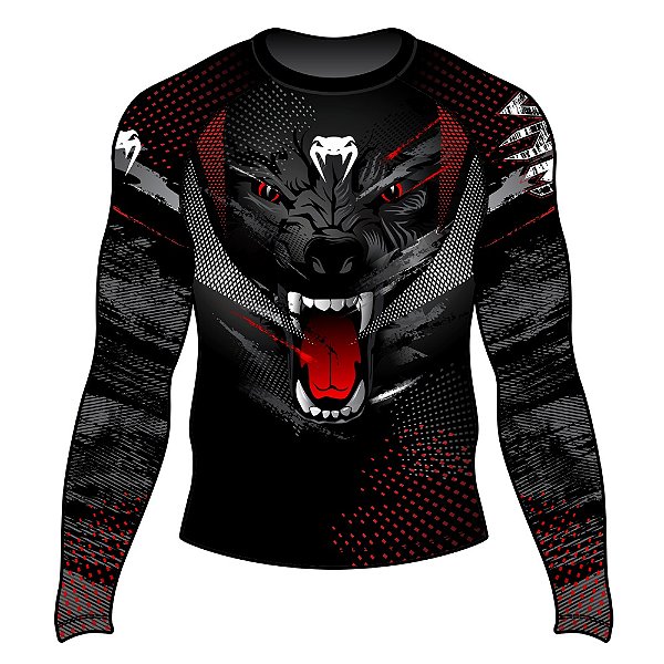 Rash Guard Venum Lobo Nightmare Manga Longa Preta