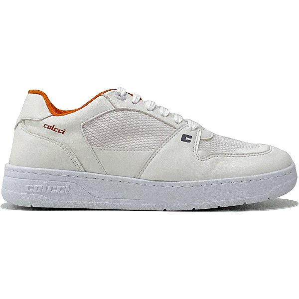 Tênis Colcci Sheepskin Branco e Laranja Feminino
