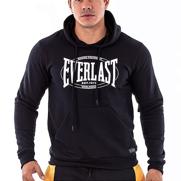 Moletom Everlast Vintage com Capuz Preto Masculino