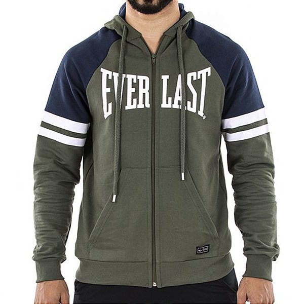 Moletom Everlast Vintage Full Zip com Capuz Verde Masculino