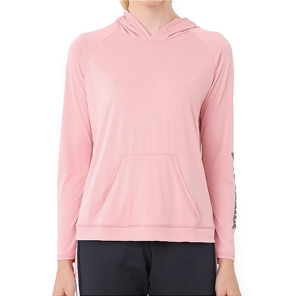 Blusa Everlast Manga Longa com Capuz Rosa Feminina