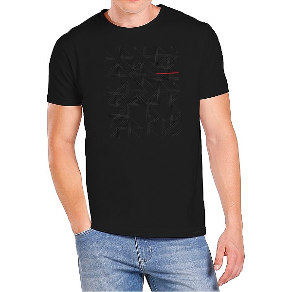 Camiseta Aramis Estampa Linear Preto Masculino