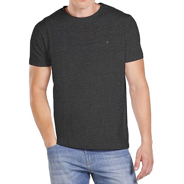 Camiseta Aramis Listrada Mouline Preto Masculino