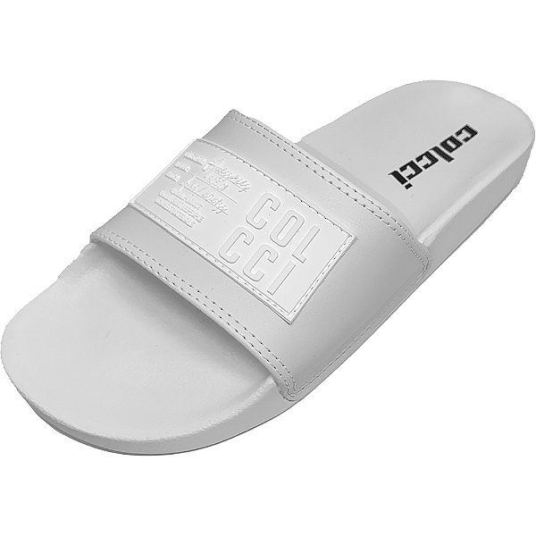 Chinelo Colcci Slide Logo Borracha Branco Masculino