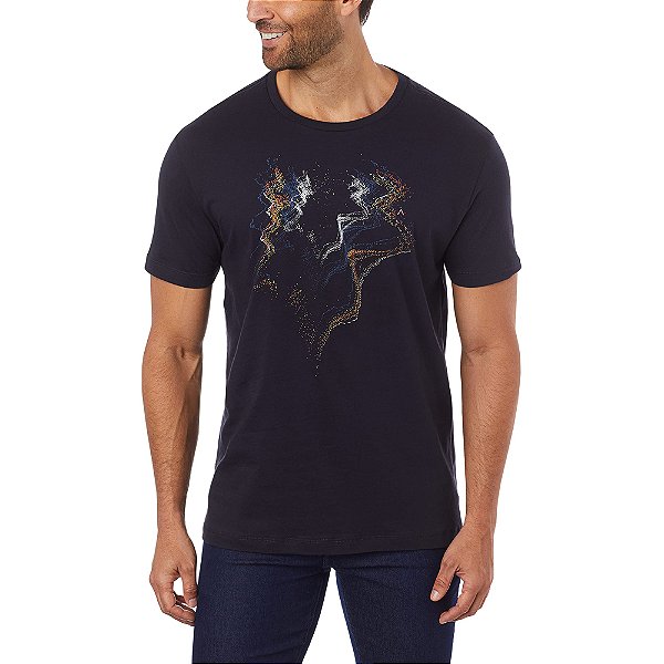 Camiseta Aramis Pontilhismo Marinho Masculino