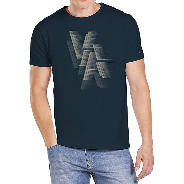 Camiseta Aramis Feixes Azul Marinho Masculino