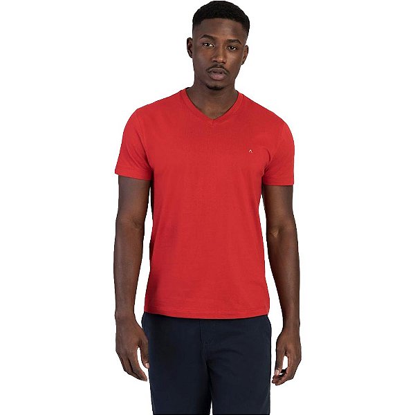Camiseta Aramis Gola V Basic V23 Vermelho Masculino