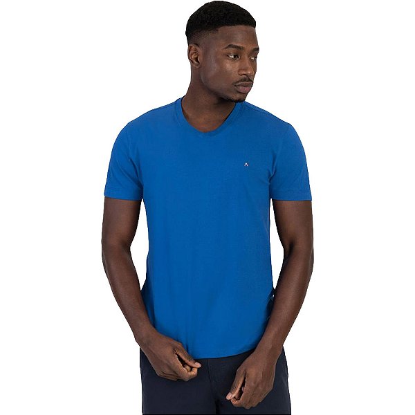 Camiseta Aramis Gola V Basic V23 Azul Masculino