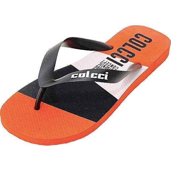 Sandália Colcci Colorful Logo Laranja Masculino