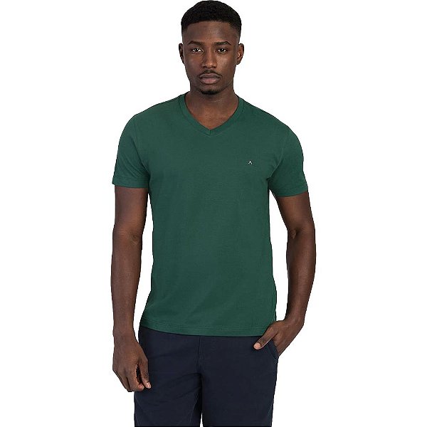 Camiseta Aramis Basic Gola V V23 Verde Brasil Masculino