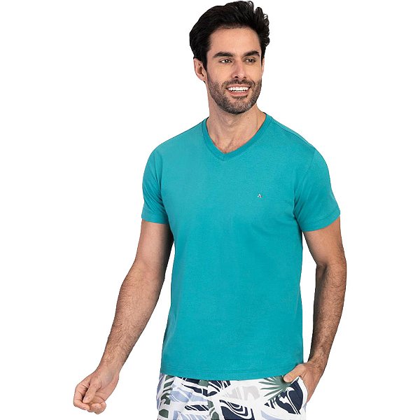 Camiseta Aramis Gola V Basic V23 Verde Masculino